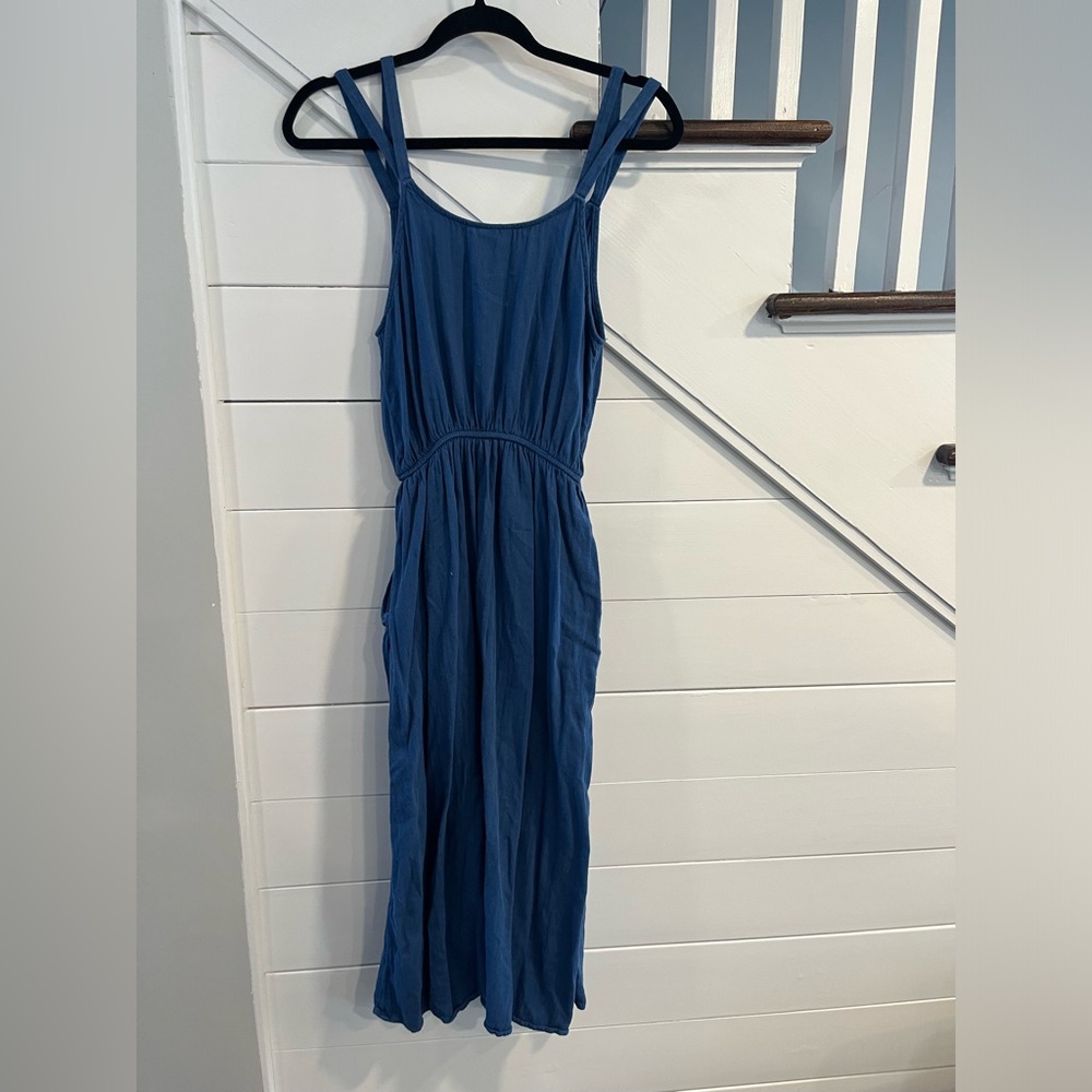 Blue Maxi Dress with Pockets. (M) - Picture 2 of 2
